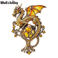 PENDRA Dragon US-Flag Animal Brooch
