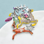 PENDRA Vintage Deer Christmas Brooch