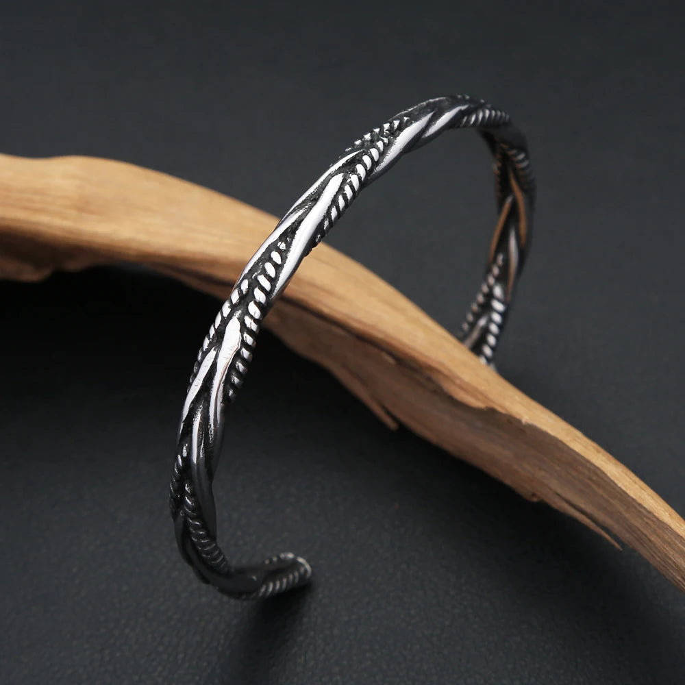 PENDRA Wheatleaf Stainless Steel Open Bracelet
