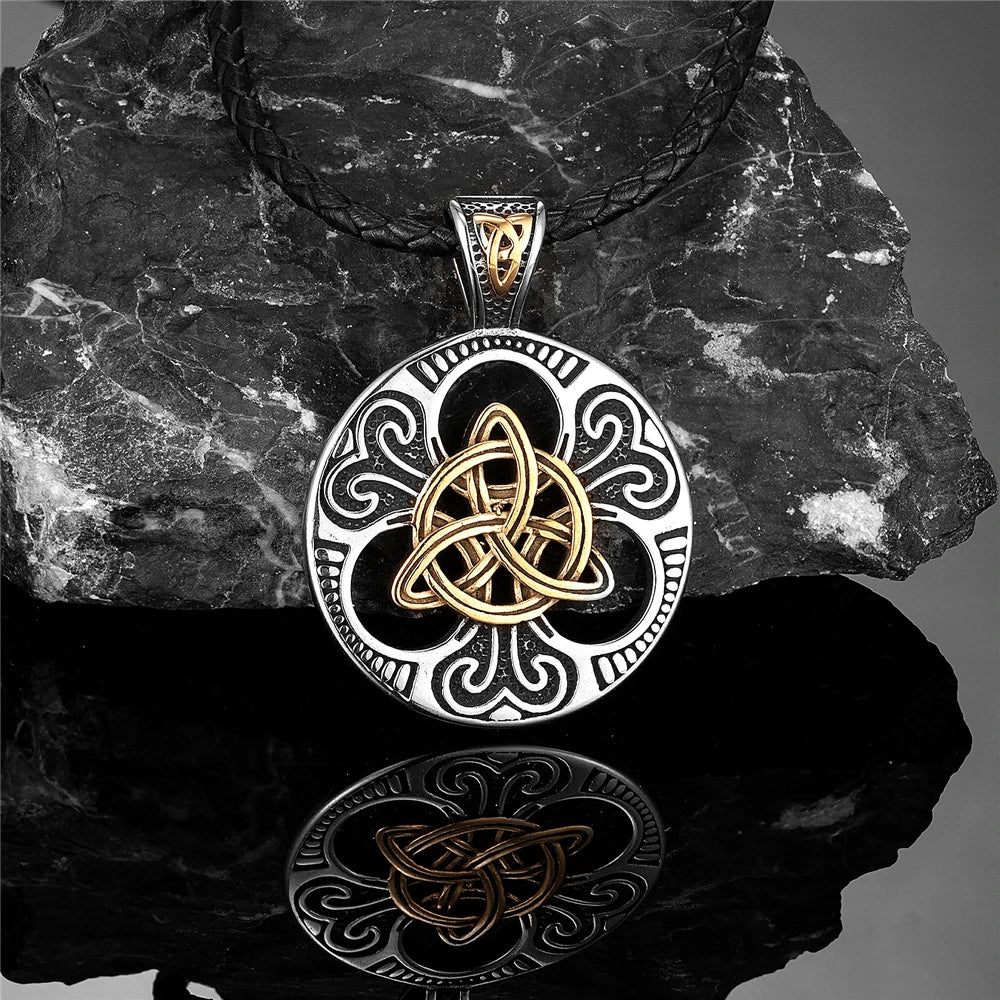 PENDRA Celtic Knot Gold Viking Necklace
