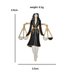 PENDRA Enamel Libra Lady Brooch