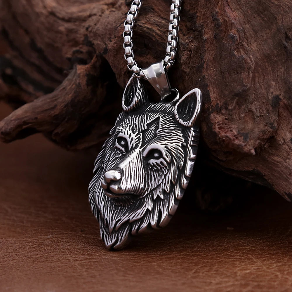 PENDRA Vikingwolf Stainless Steel Wolf Head Pendant