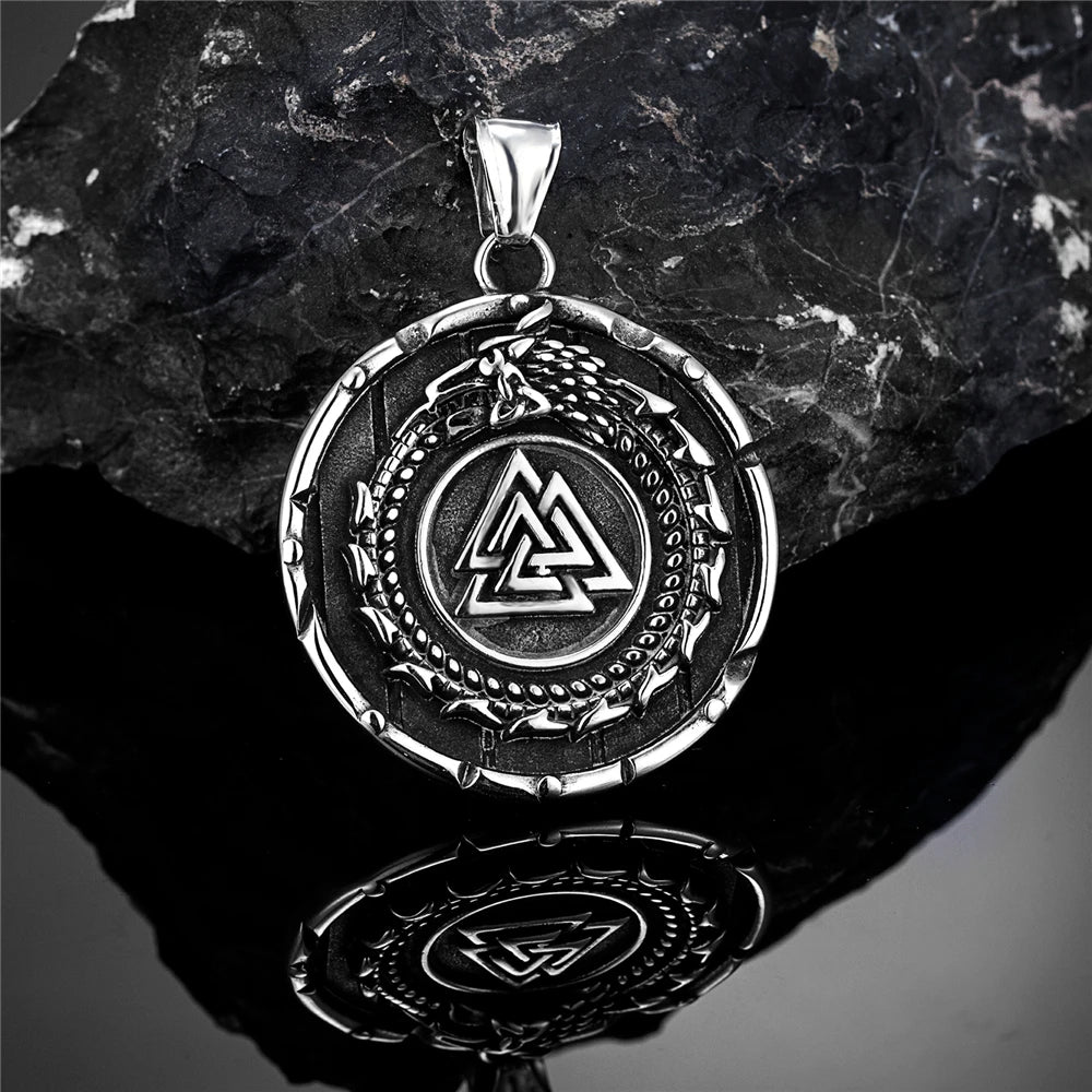 PENDRA Dragon Rune Steel Necklace