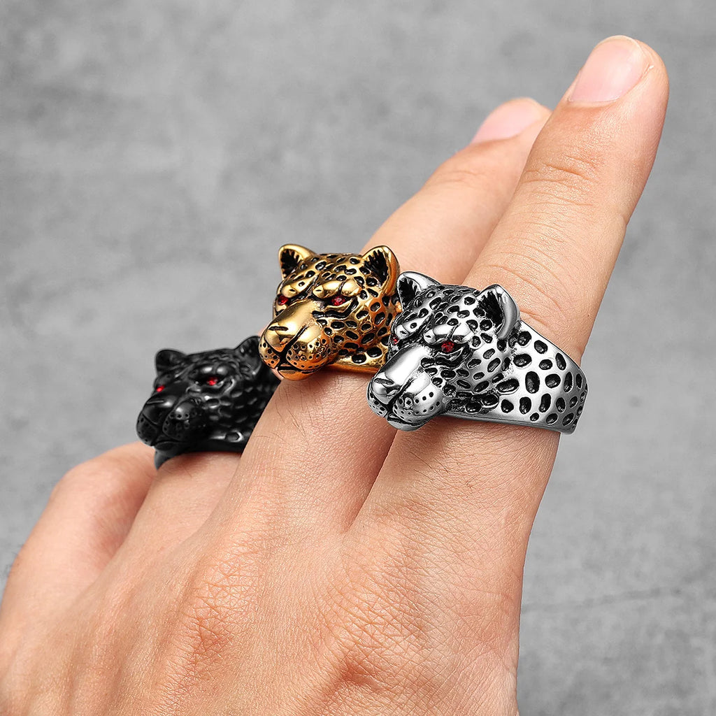 PENDRA Jaguar Leopard Animal Steel Ring