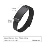 Chunky Magnetic Mesh Strap Bracelets for Men Boys,Custom Text ID Name Chain Wristband,Valentine's Day Father's Day Gift