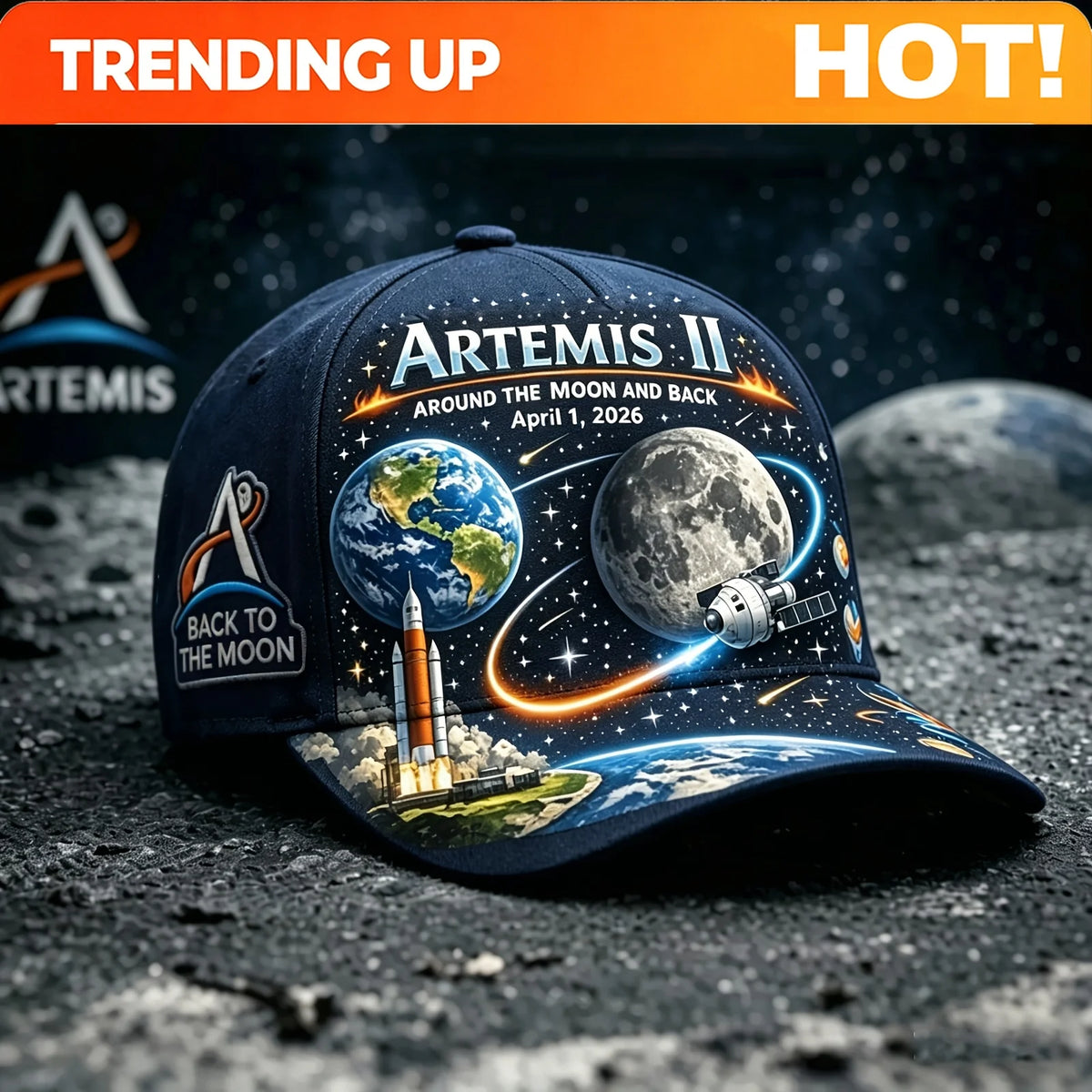 Four Great Astronauts Commemorative Hat - Space Program Suitable for Independence Day, Lightweight Buckle Closure for Themed