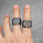 PENDRA Viking Runes Wolf Ring