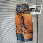 PENDRA Colorpaint Belt Print Wide Leg Jeans