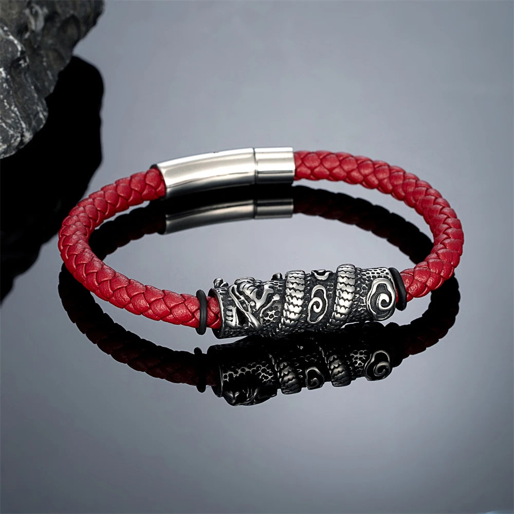 PENDRA Dragon Vintage Leather Bracelet