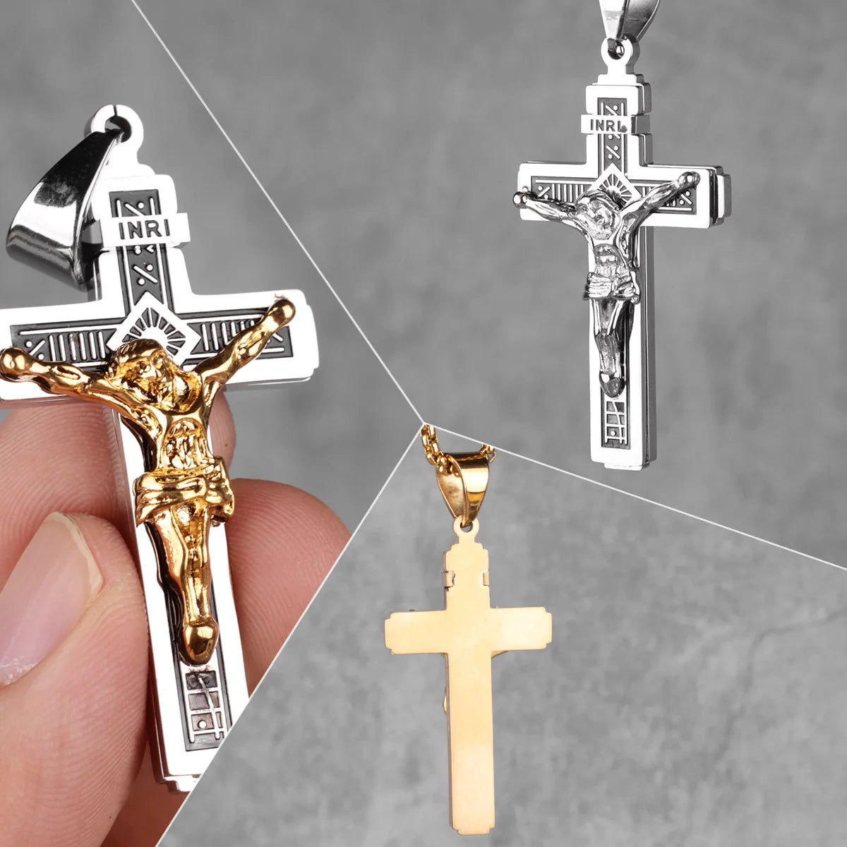PENDRA Jesus Cross Religion Steel Necklace