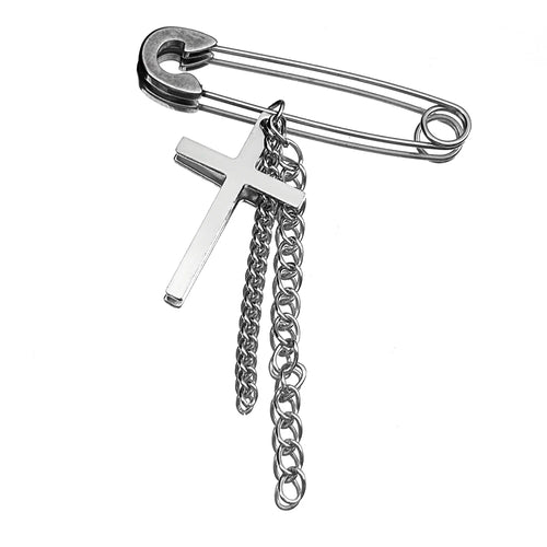 2026 Korean Wave New Stainless Steel Earring Pin Cross Chain Hip Hop Punk Men Accessories Lover Gift Stainless Steel Jewelry