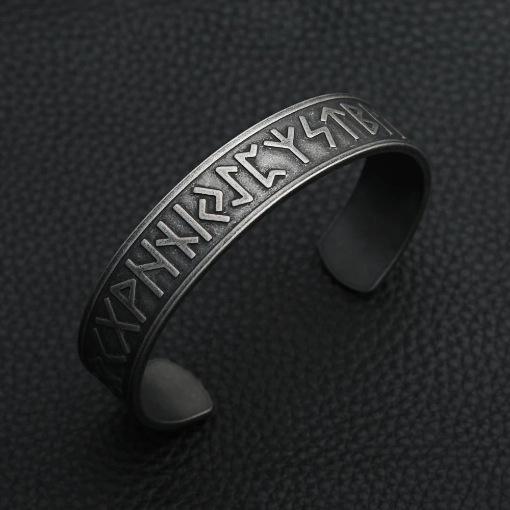 PENDRA Valknut Nordic Stainless Steel Open Cuff Bracelet