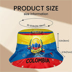 1pc Football Fan Colombia National Flag Soccer Art Bright Style Sports Unisex Printed Fisherman Hat, Stylish Hat with Fun Person
