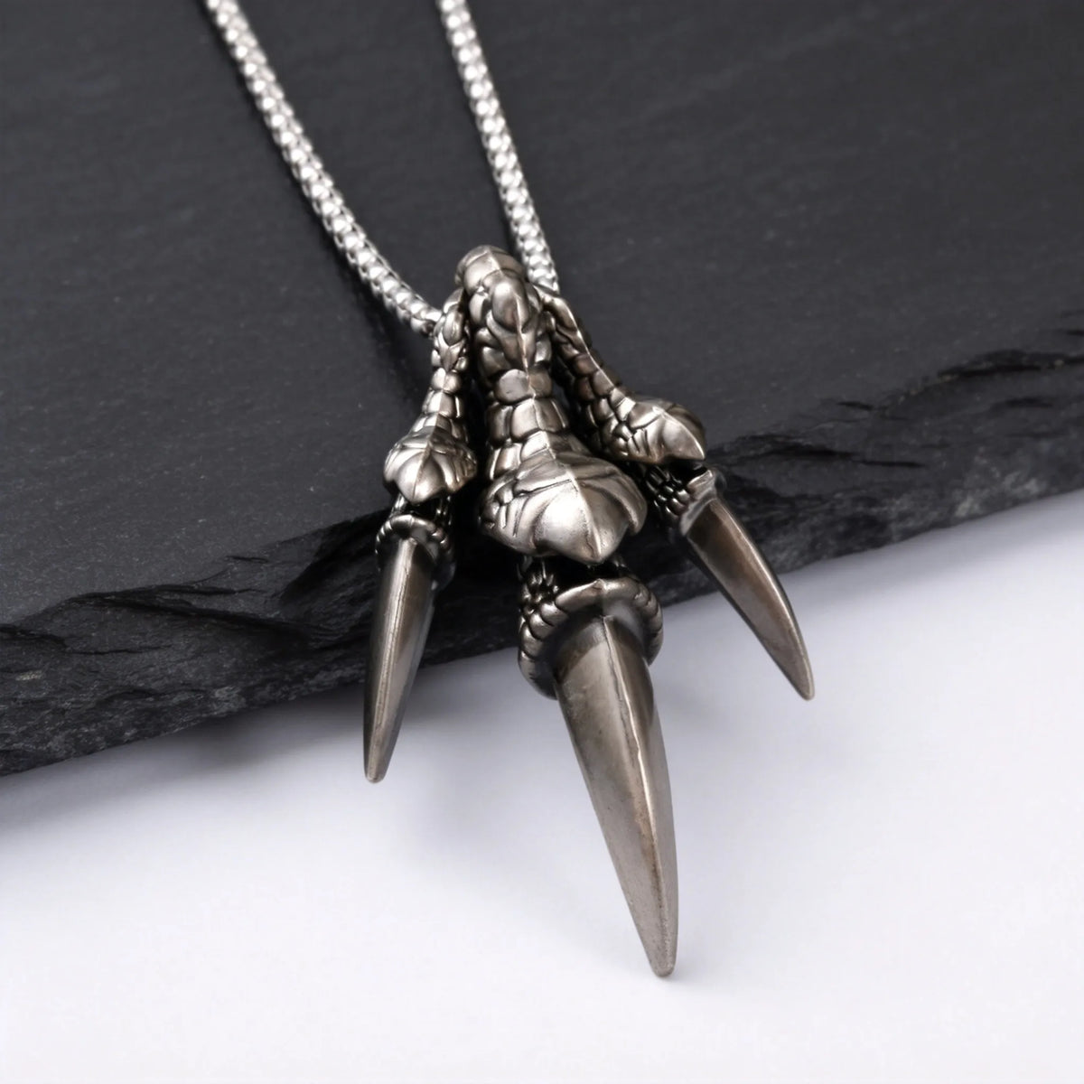 Rock Punk Dragon Claw Necklace for Men Boys,Vintage Claw Long Pendant Necklace,Trendy Jewelry Gift