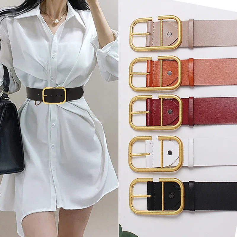High-end Luxury Brands Women's Waist Belt 5.7CM Width Genuine leather Corset Belt Plus Size Cowhide Dress Jacket Waistband