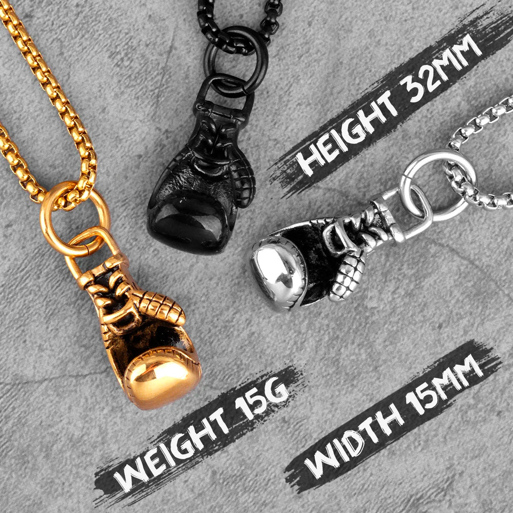 PENDRA Boxing Gloves Boxer Steel Necklace