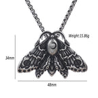 PENDRA Moonmoth Stainless Steel Moon Moth Pendant