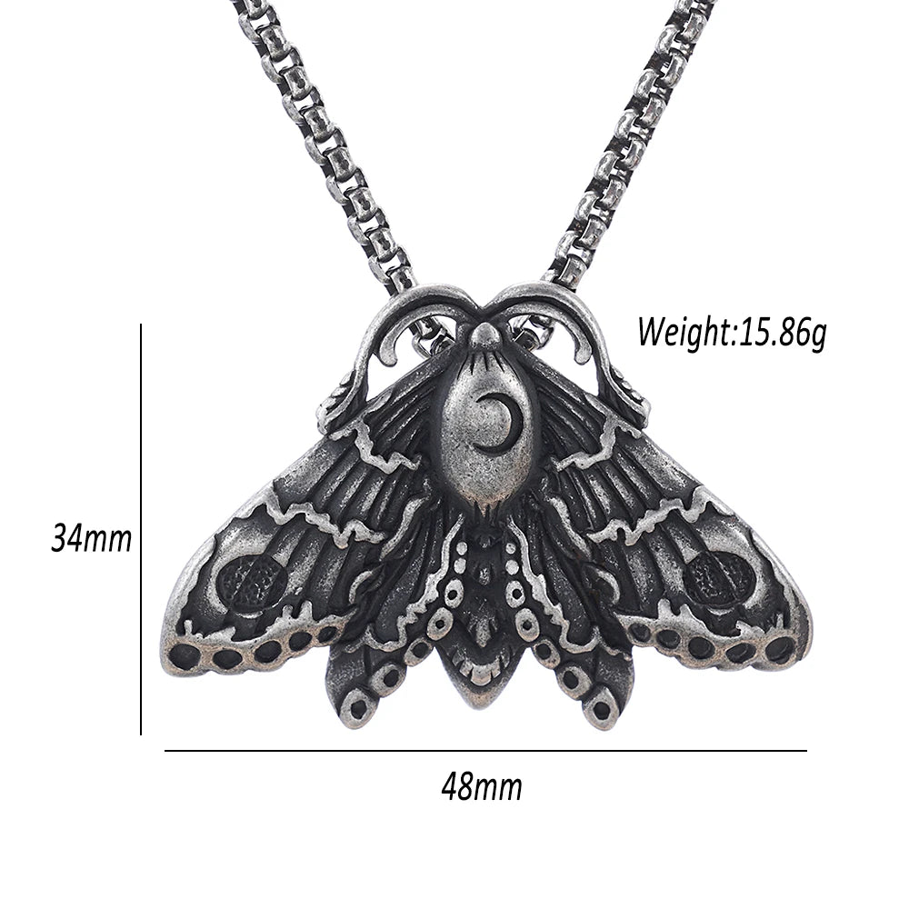 PENDRA Moonmoth Stainless Steel Moon Moth Pendant