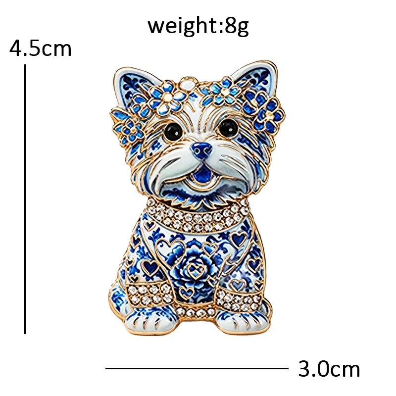 PENDRA Porcelain Animal Collection Brooch