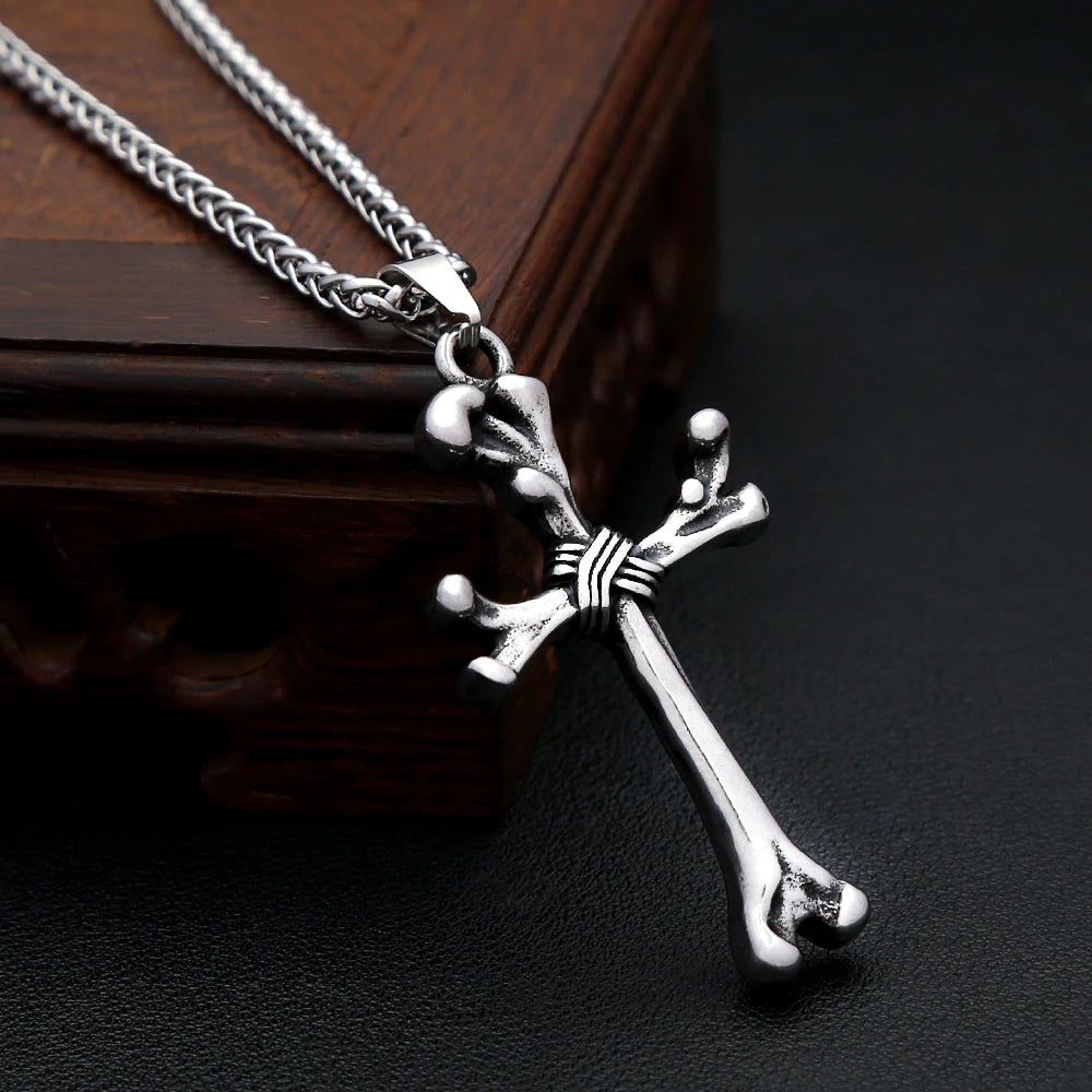 PENDRA Skullcross Stainless Steel Skull Cross Pendant