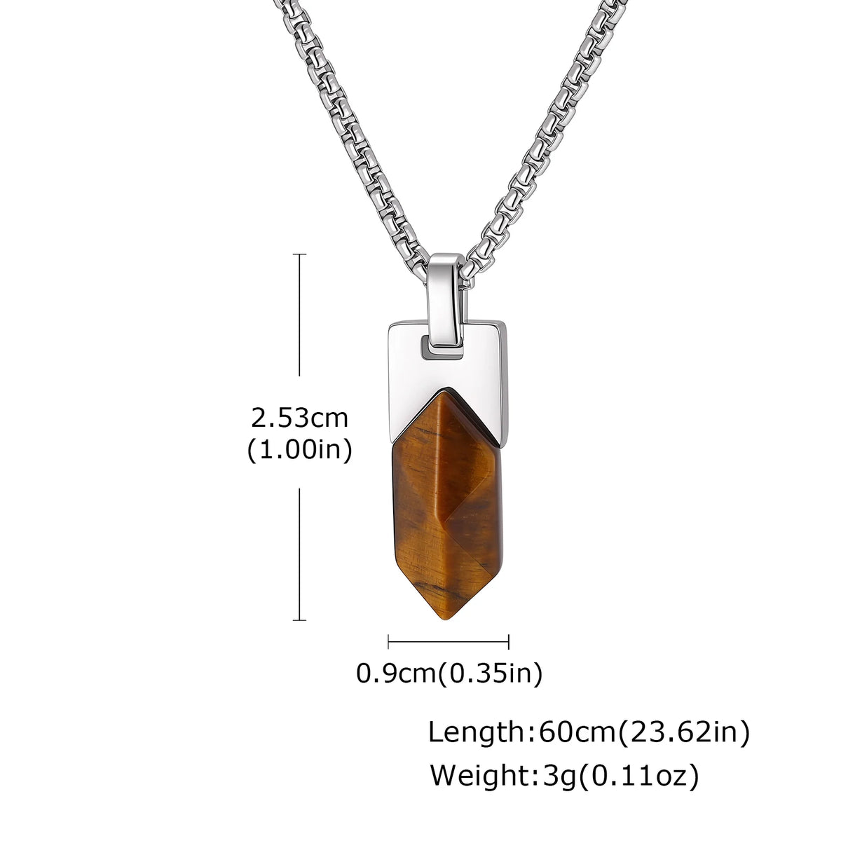 Healing Natural Stone Necklace for Men,Lapis Lazuli Stainless Steel Geometric Pendant Necklace,Stylish Jewlery Gift