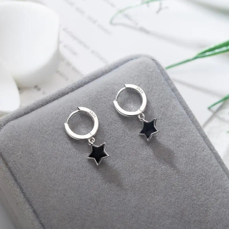 VENTFILLE 925 Stamp Asymmetrical Small Star Earrings for Women Personality Starlight Studs Earrings Korean Silver Color Jewelry