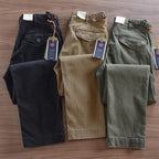 Heavy Tooling Straight-leg Pants Men's Korean Ami Kaji Pure Cotton Men's Long Pants Old Worn Hole Casual Pants Cotton Mens Jeans