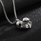 PENDRA Skullheart Stainless Steel Skull Heart Ring