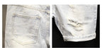 High Quality New Summer Korean Luxury Clothing Design Men's Casual Denim Shorts Distressed Cat Whisker Streetwear Short Pants