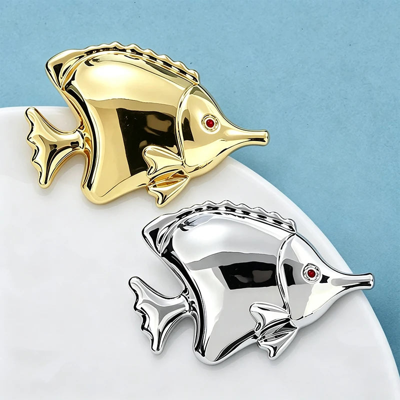 PENDRA Stainless Steel Fish Brooch
