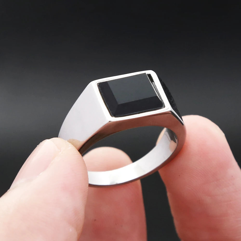 PENDRA Squareforge Gothic Square Signet Ring