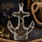 Creative Anchor Shape Glass Spirits Decanter 350ml Whiskey Storage Bottle with Gold Nautical Sticker for Bar Decor Gift