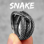 Animal Snake Cobra Series Stainless Steel Men Rings Punk Trendy for Women Fashion Jewelry Halloween Creativity Gift Wholesale