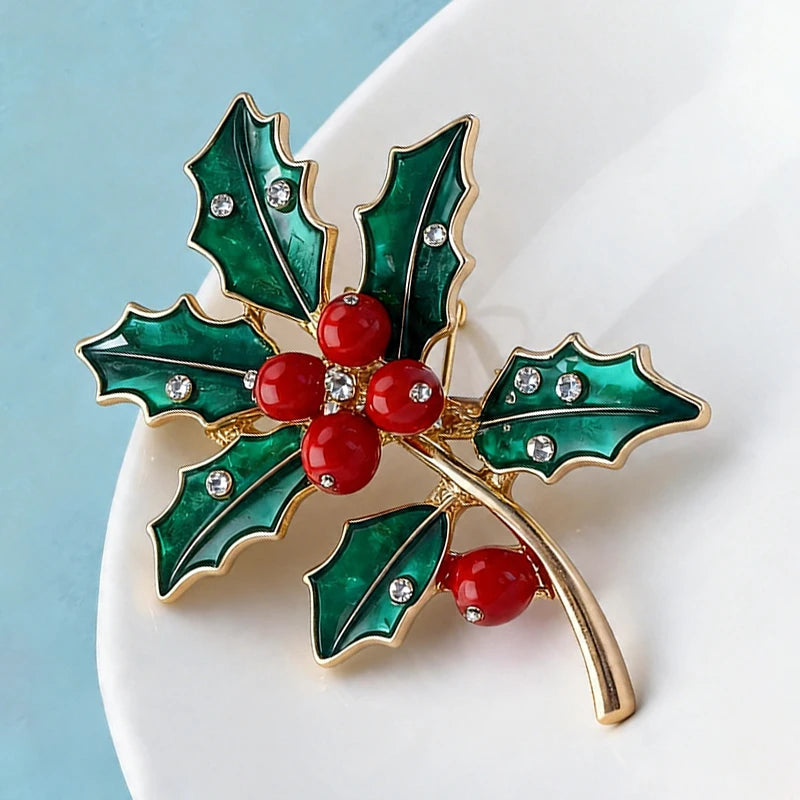 PENDRA Carnelia December Birthday Enamel Flower Brooch