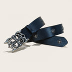 PENDRA Norayne Leather Black Skull Punk Belt