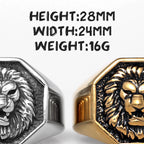 Lion King Animal Stainless Steel Mens Womens Rings Punk Trendy Unique for Couple Male Biker Jewelry Creativity Gift Wholesale