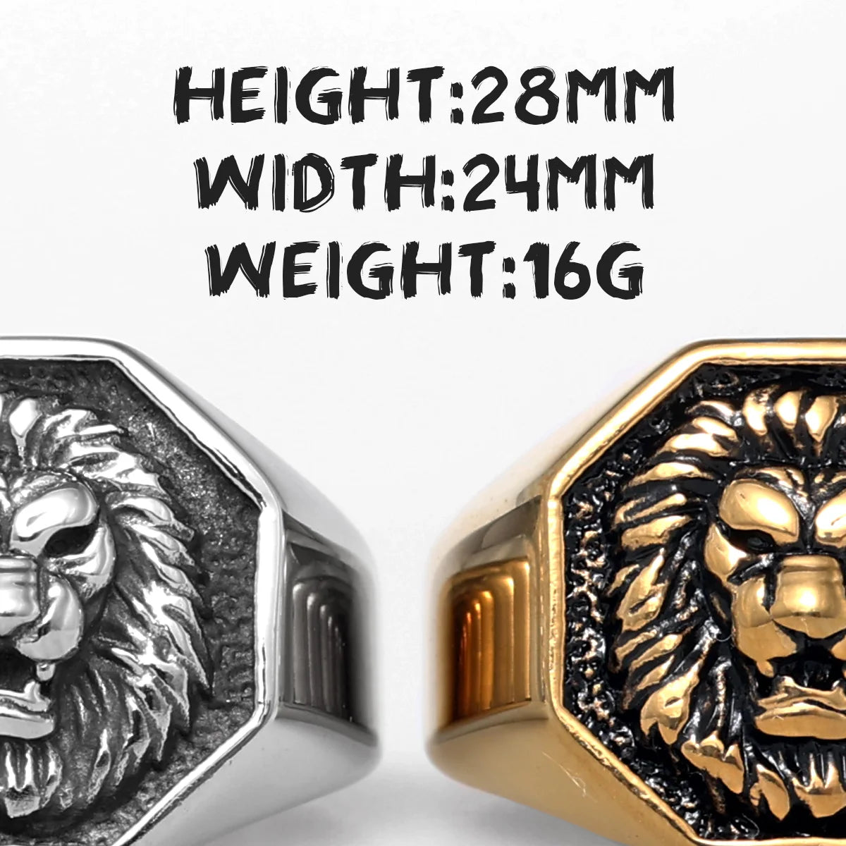Lion King Animal Stainless Steel Mens Womens Rings Punk Trendy Unique for Couple Male Biker Jewelry Creativity Gift Wholesale