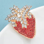 PENDRA Strawberrya Rhinestone Strawberry Brooch