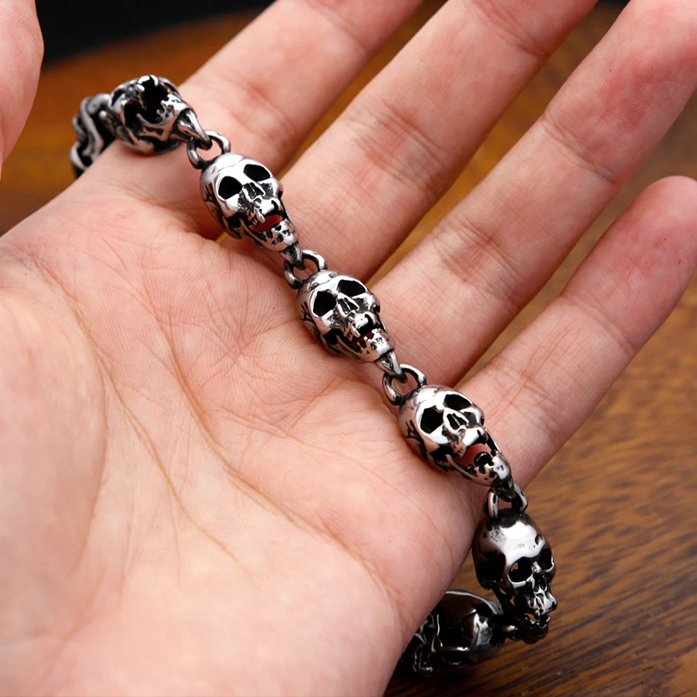 PENDRA Skullforge Full Skull Stainless Steel Bracelet