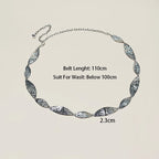 PENDRA Orlaina Leather Silver Retro Waist Chain Belt