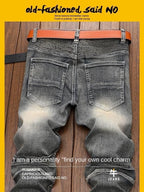 PENDRA Denim Straight Ripped Pants