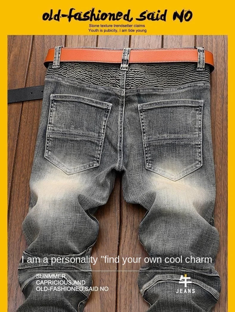 PENDRA Denim Straight Ripped Pants