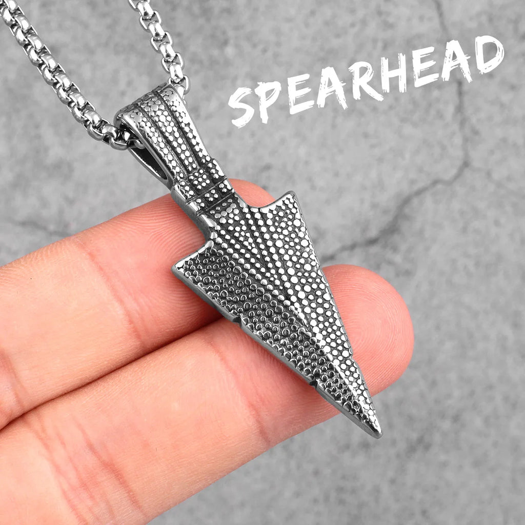 PENDRA Spartan Spearhead Boyfriend Steel Necklace