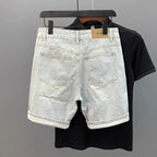 Light Blue Denim Shorts CowBoys Simple Solid Brand Summer New Slim-fit Non-elastic Washed Casual Half Pants Bermuda Shorts