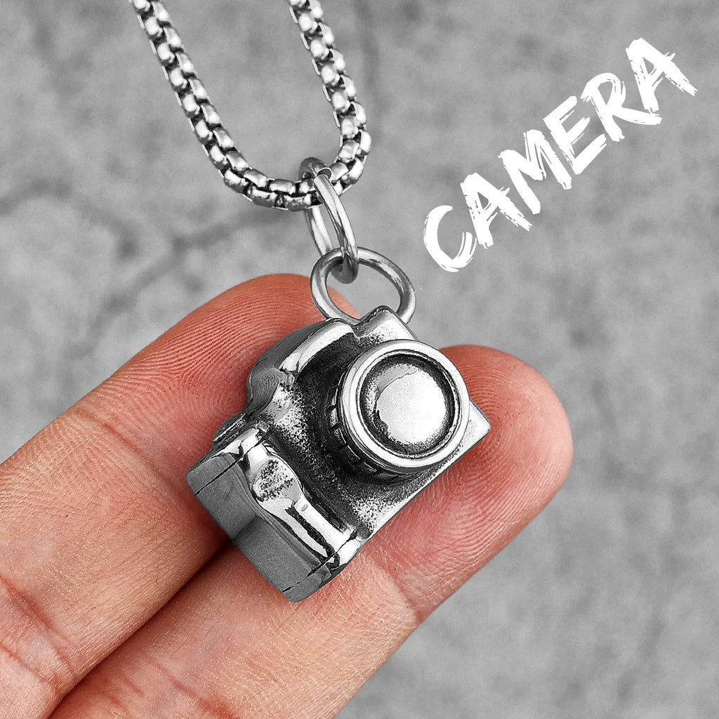 PENDRA SLR Camera Boyfriend Steel Necklace