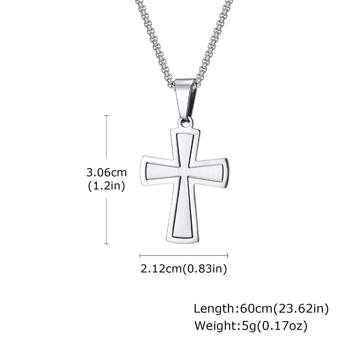 Hip Hop Punk Cross Necklace for Men,Waterproof Stainless Steel Plain Cross Pendant Necklace,Vintage Casual Jewelry Gift