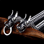 PENDRA Wolfcrest Stainless Steel Animal Cuff Bracelet