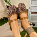 PENDRA Leopard Mesh Flat Shoes