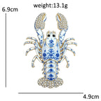 PENDRA Coastal Lobster Rhinestone Metal Brooch