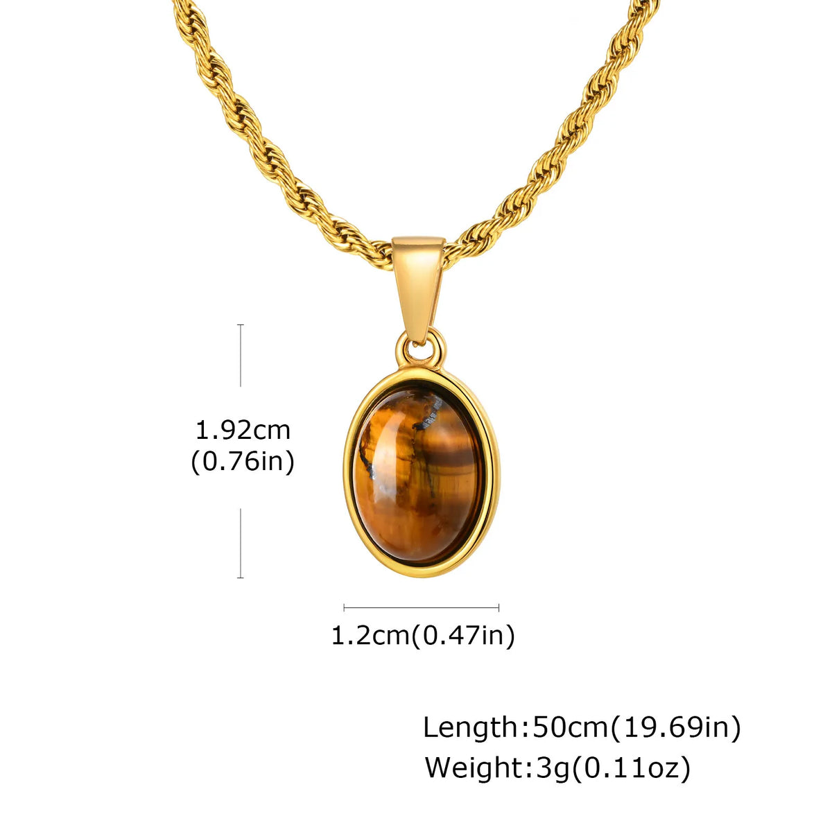 PENDRA Oval Stone Pendant Necklace